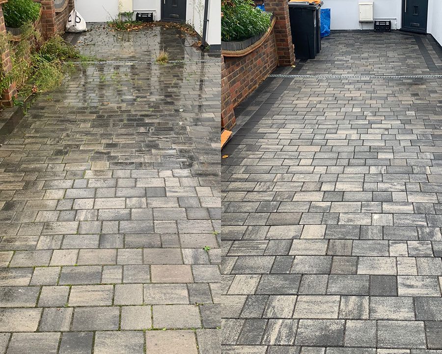 Maddins Jet Washing driveway cleaning result