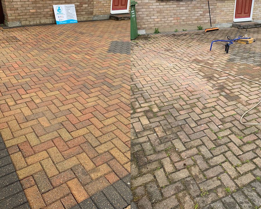 Maddins Jet Washing driveway cleaning result
