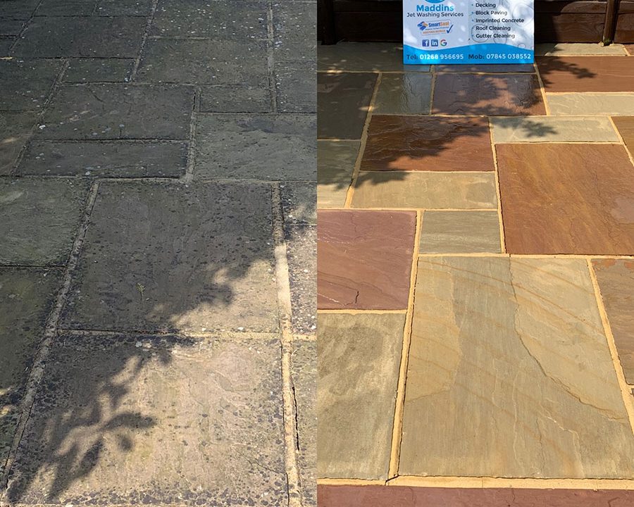 Maddins Jet Washing patio cleaning result